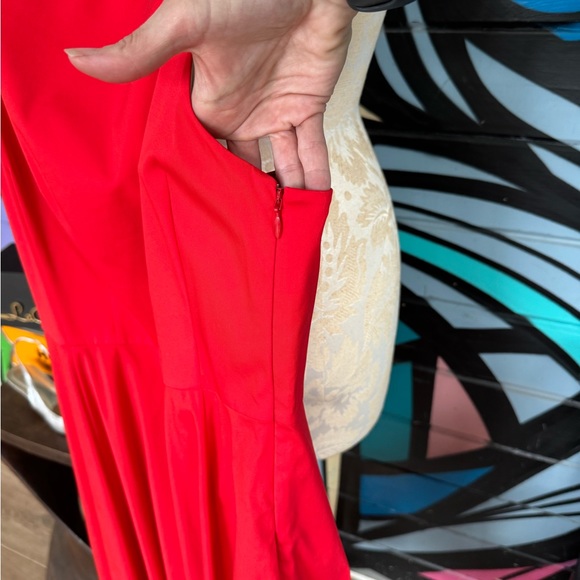 Theory NWT Red Fit and flair strappy dress size 00 - Picture 7 of 12